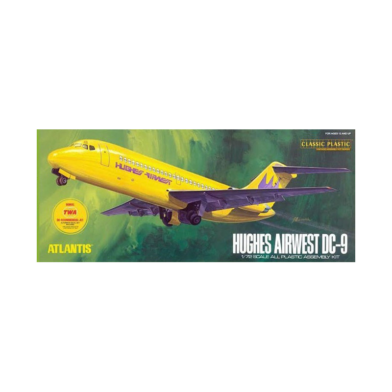 Hughes Airways Plastikmodell DC-9-Flugzeug 1/72 | Scientific-MHD