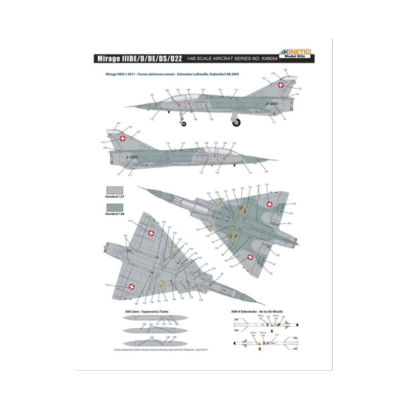 Mirage IIIBE/D/DS/D2Z 1/48 Ebenenebene Ebenenmodell | Scientific-MHD