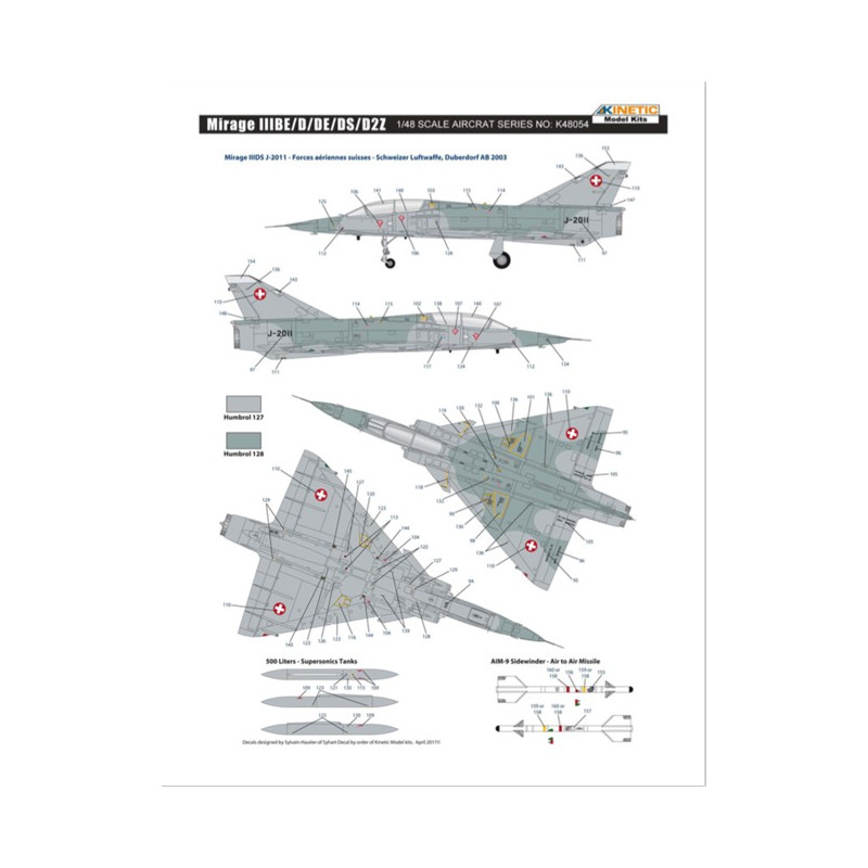 Mirage IIIBE/D/DS/D2Z 1/48 Ebenenebene Ebenenmodell | Scientific-MHD