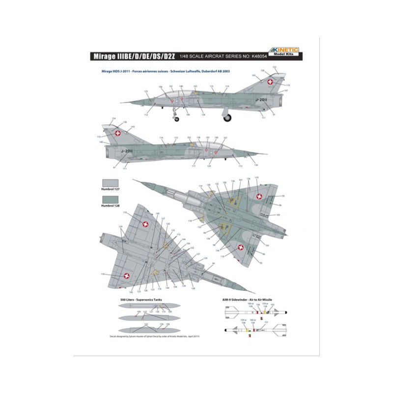 Mirage IIIBE/D/DS/D2Z 1/48 Ebenenebene Ebenenmodell | Scientific-MHD