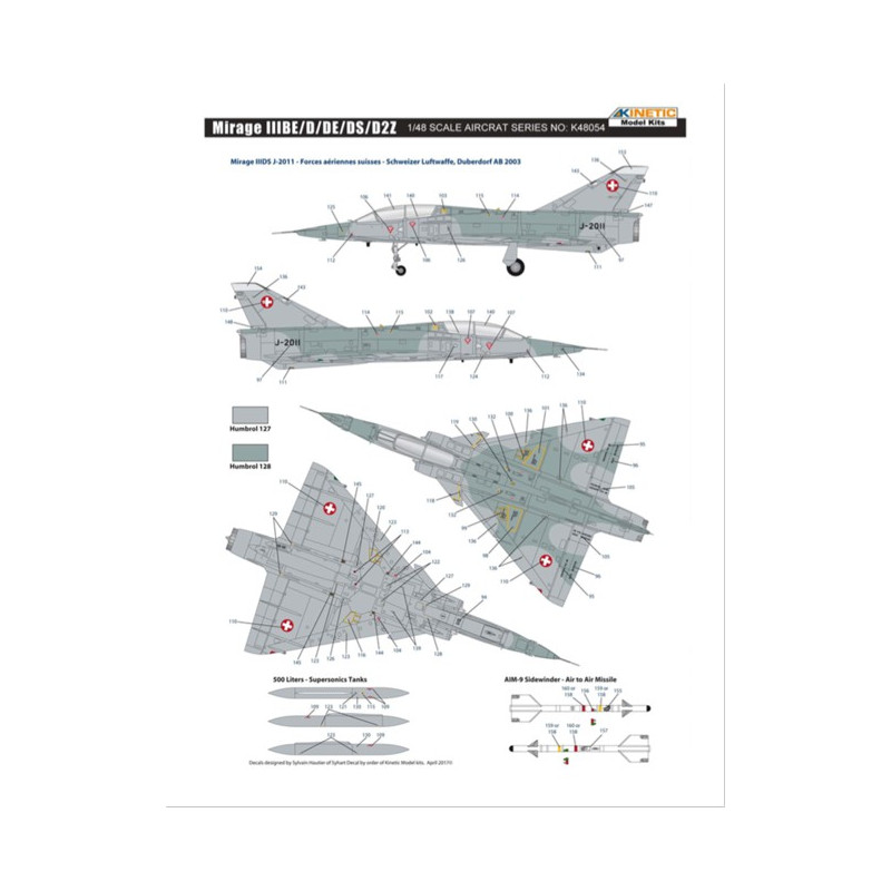 Mirage IIIBE/D/DS/D2Z 1/48 Ebenenebene Ebenenmodell | Scientific-MHD