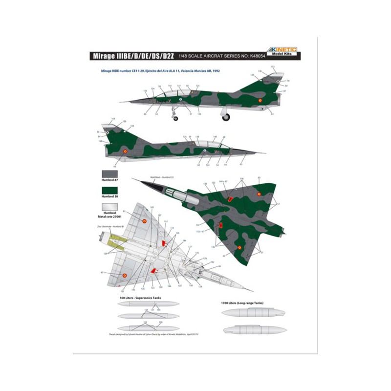 Mirage IIIBE/D/DS/D2Z 1/48 Ebenenebene Ebenenmodell | Scientific-MHD