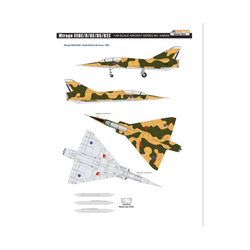 Mirage IIIBE/D/DS/D2Z 1/48 Ebenenebene Ebenenmodell | Scientific-MHD