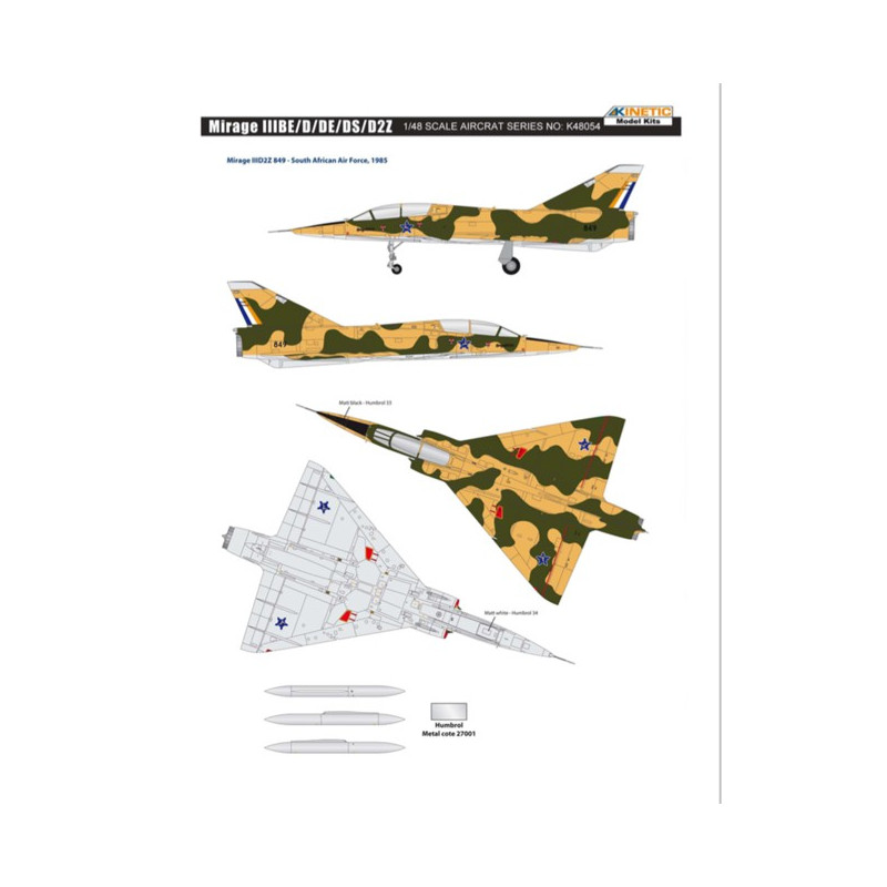 Mirage IIIBE/D/DS/D2Z 1/48 Ebenenebene Ebenenmodell | Scientific-MHD