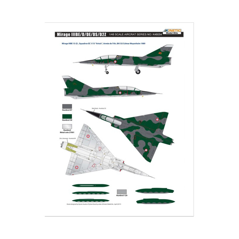 Mirage IIIBE/D/DS/D2Z 1/48 Ebenenebene Ebenenmodell | Scientific-MHD