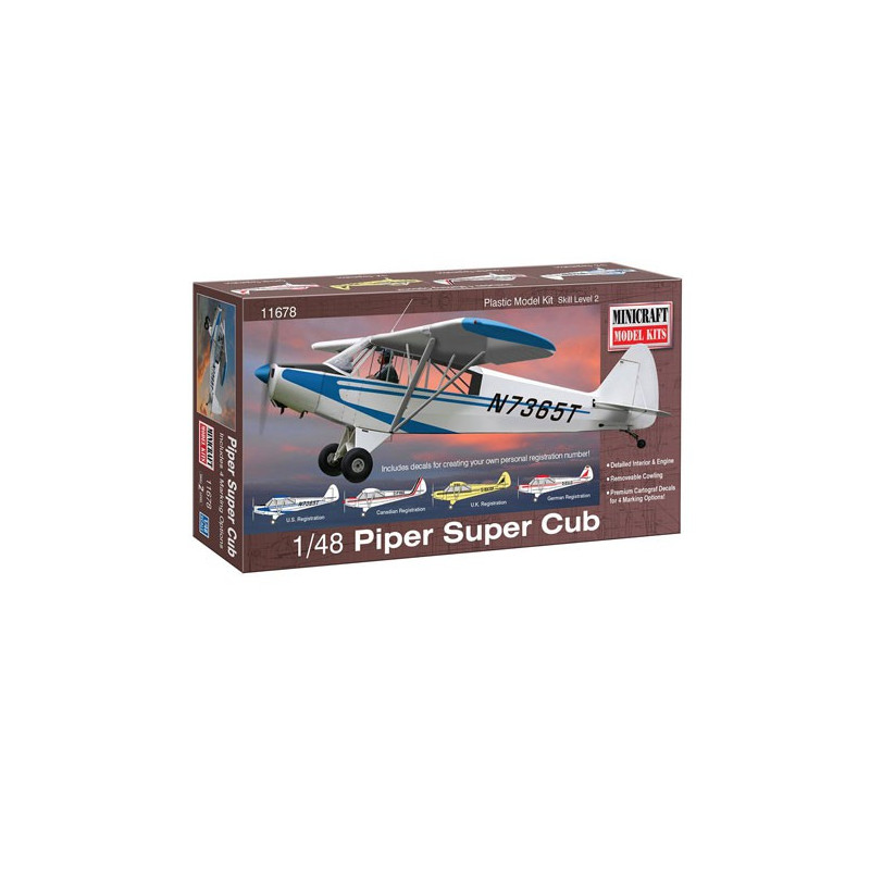 Kunststoff -Kunststoffmodell Piper Super Cub 1/48 | Scientific-MHD