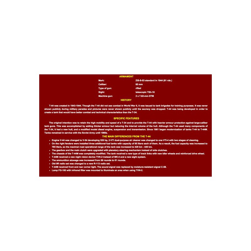 T-44M Kunststofftankmodell Sowjetischer Tank 1/35 | Scientific-MHD