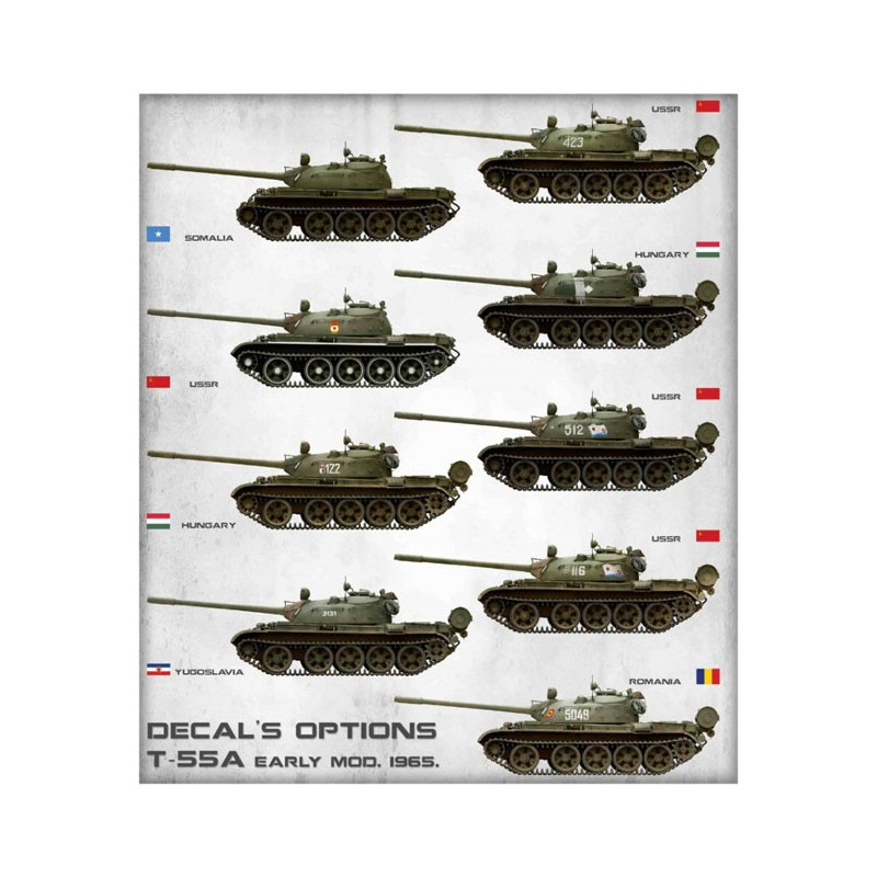 T-55A Early Mod Plastic Tank Tankmodell. 1965. Innenausrüstung | Scientific-MHD