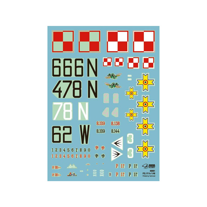 PZL Plastikflugzeugmodell P.11c Experte Set 1/48 | Scientific-MHD