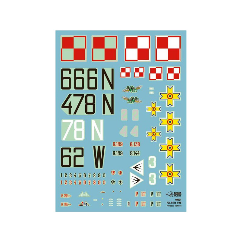 PZL Plastikflugzeugmodell P.11c Experte Set 1/48 | Scientific-MHD