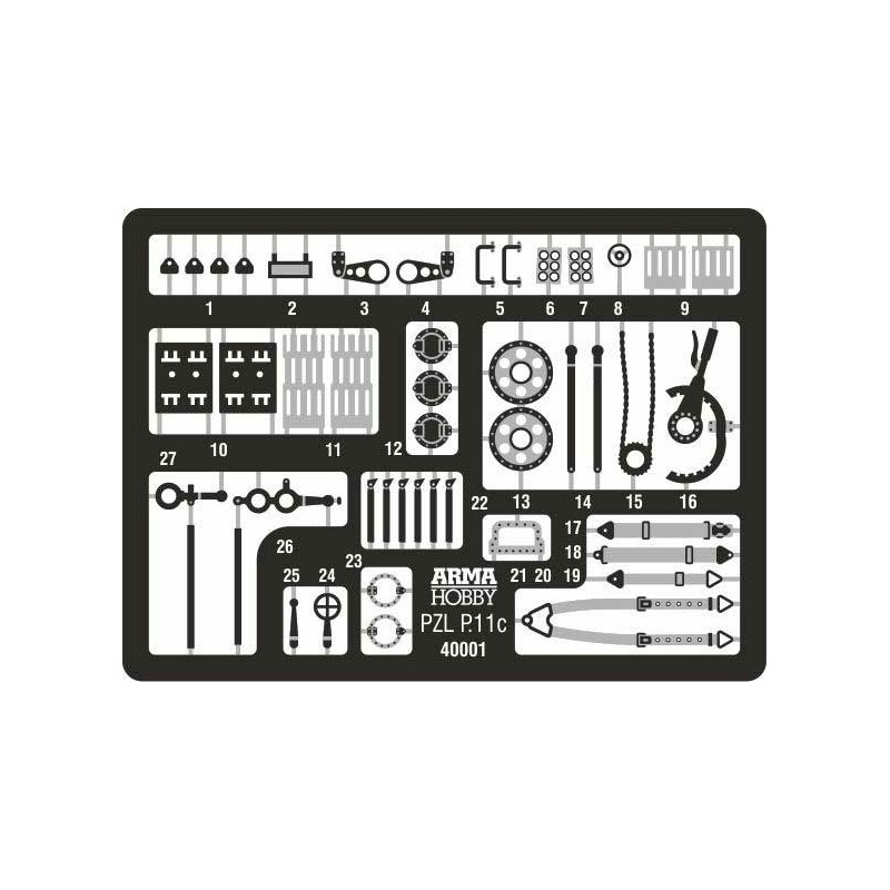 PZL Plastikflugzeugmodell P.11c Experte Set 1/48 | Scientific-MHD