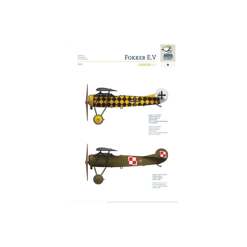 Kunststoff -Kunststoffmodell Fokker E.V. Junior Set 1/72 | Scientific-MHD