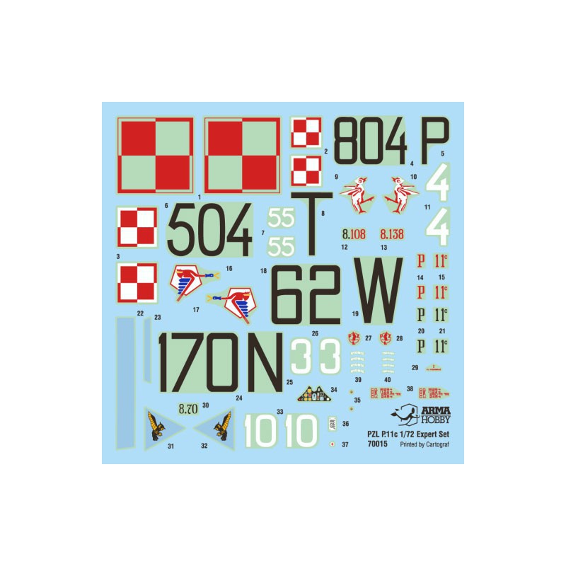 PZL Plastikflugzeugmodell P.11c Experte Set 1/72 | Scientific-MHD