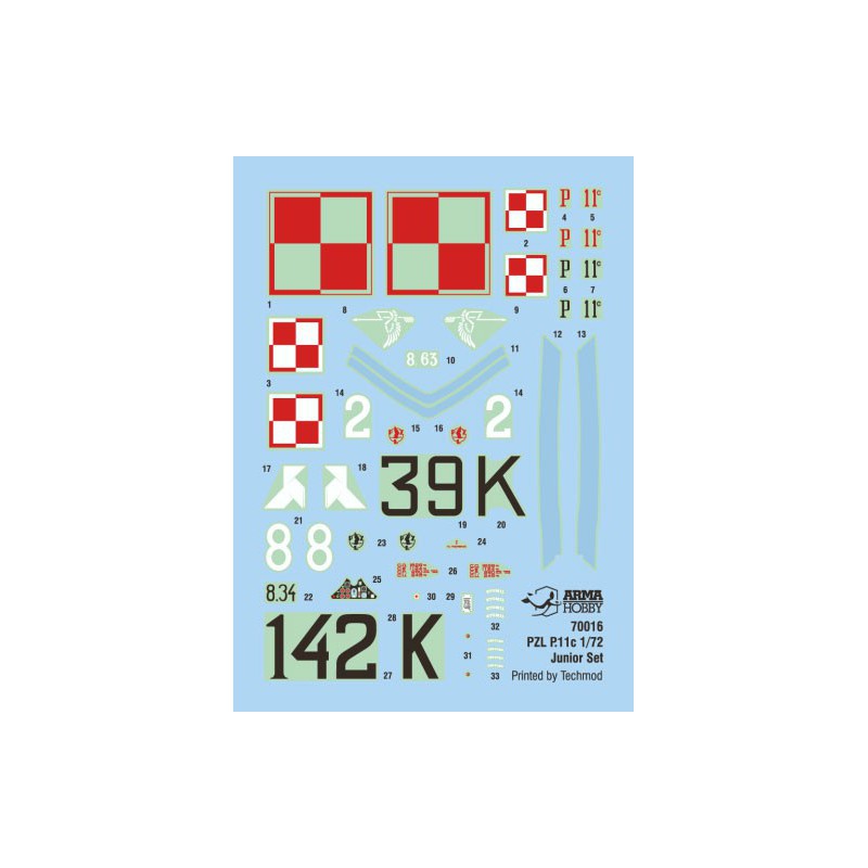 PZL Kunststoffebene Modell P.11c Junior Set 1/72 | Scientific-MHD