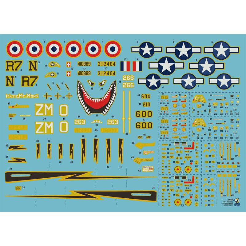 F-6C Mustang Plastic Airplane Expert Set 1/72 | Scientific-MHD