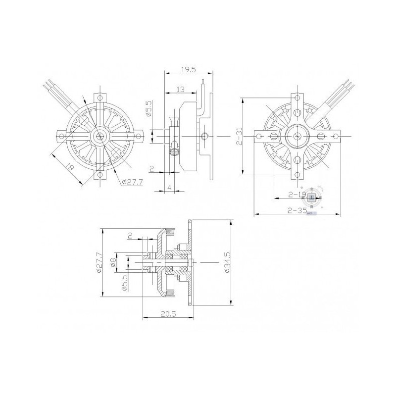 Elektromotor DM2203 KV1600 Motor | Scientific-MHD