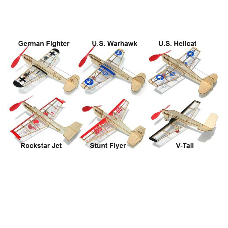 Radio -freie Flugflugzeug -Sortiment 4 x 6 Mini -Modelle | Scientific-MHD
