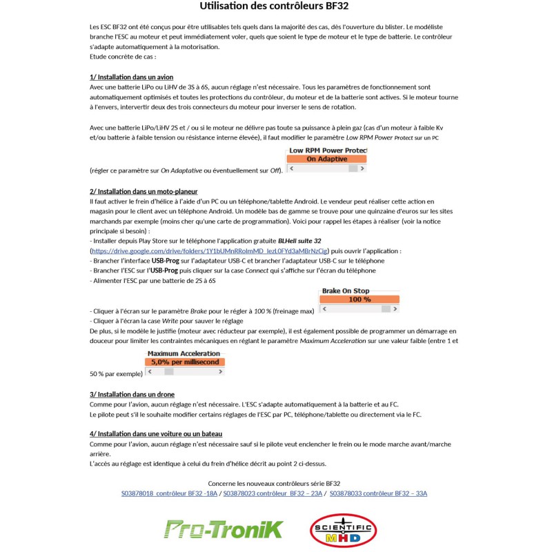 Radio-kontrollierte elektrische Motor BF32-23A Variator | Scientific-MHD