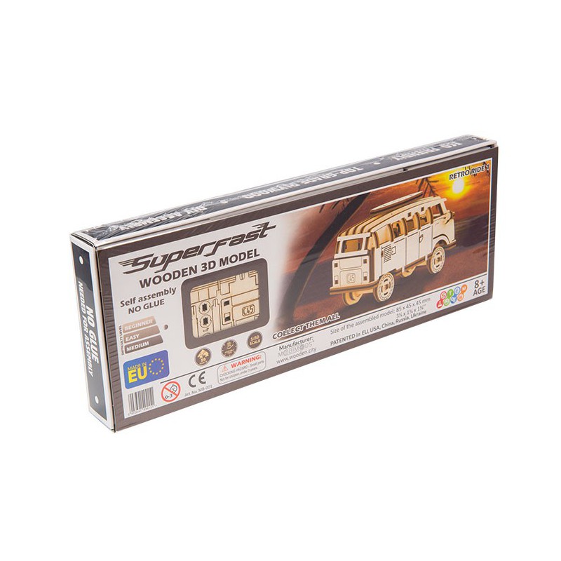 Einfach mechanisches 3D -Puzzle für Retro Superfast Busmodell | Scientific-MHD