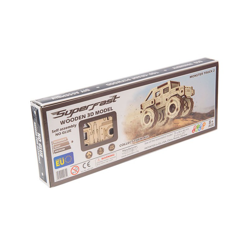 Einfaches mechanisches 3D -Puzzle für Monster Truck 2 Superfast Modell | Scientific-MHD