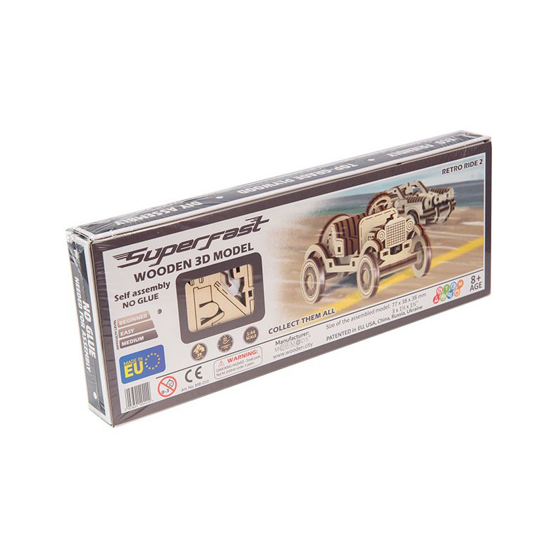 Einfach mechanisches 3D -Puzzle für Retro Superfast Auto -Modell | Scientific-MHD