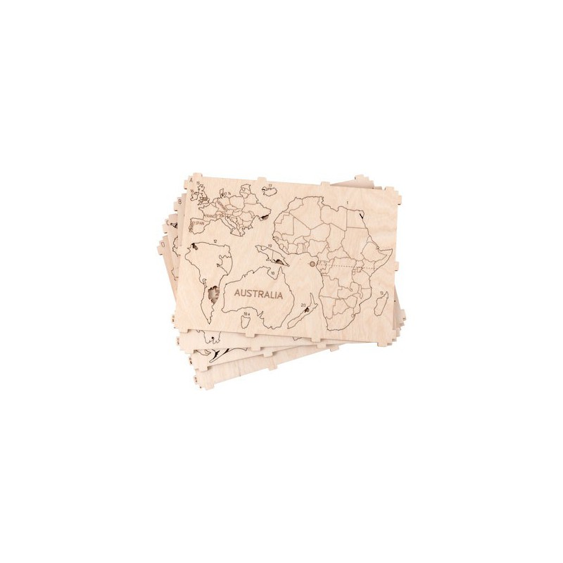 Einfach mechanisches 3D -Puzzle für die Karte der Weltkarte m | Scientific-MHD