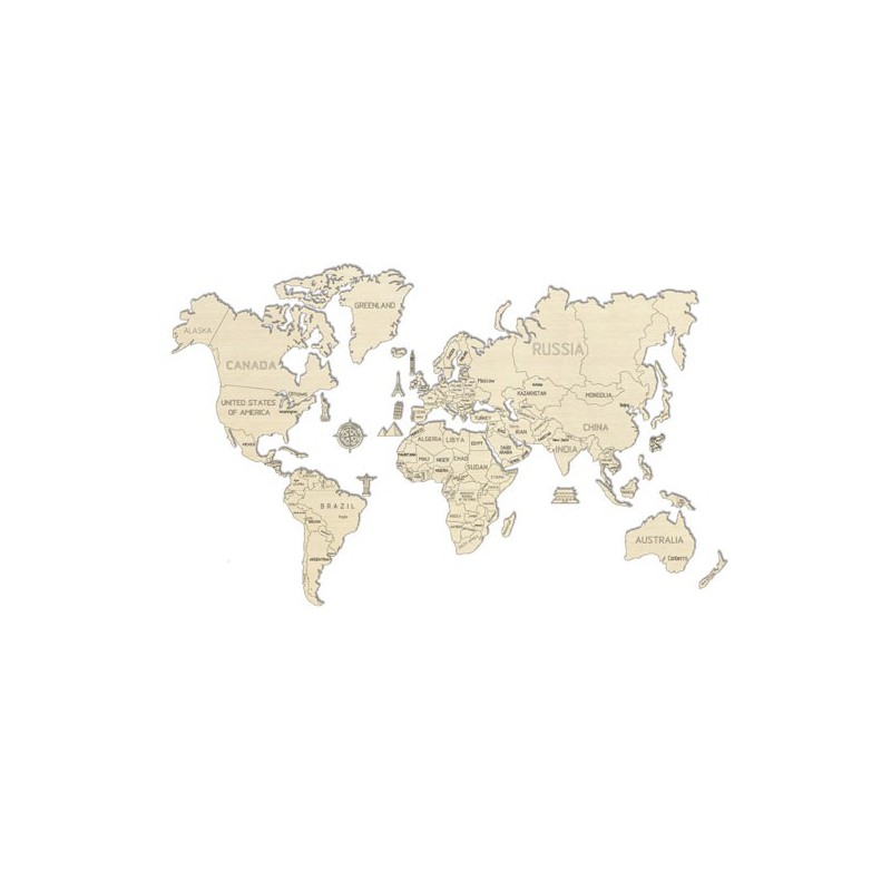 Einfaches mechanisches 3D -Puzzle für XL World Map -Modell | Scientific-MHD