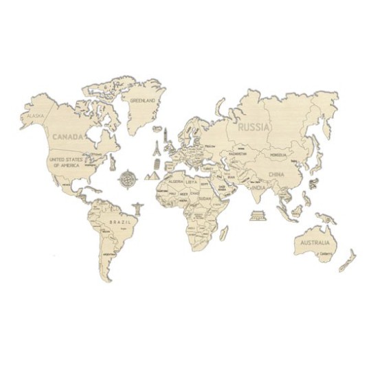 Einfaches mechanisches 3D -Puzzle für XL World Map -Modell Einfaches mechanisches 3D -Puzzle für XL World Map -Modell | Scientific-MHD
