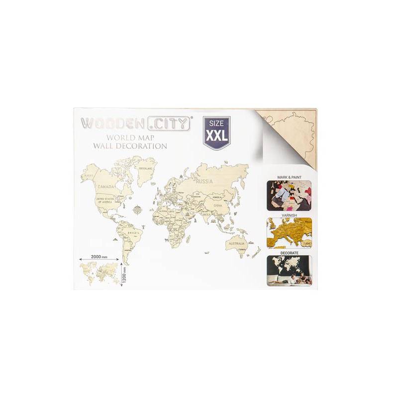 Einfaches mechanisches 3D -Puzzle für XXL World Map -Modell | Scientific-MHD