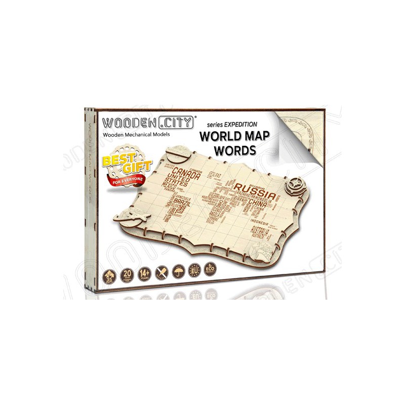 Einfache mechanische 3D -Puzzle für Model World Card Shipping Series Wörter | Scientific-MHD