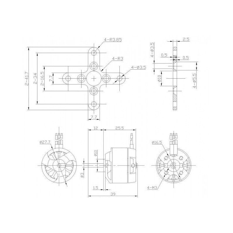 Elektromotor DM2210 KV1700 Motor | Scientific-MHD