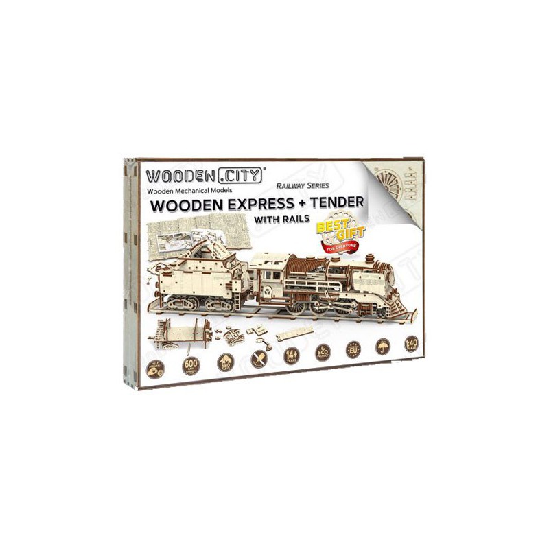 Mechanische 3D -Puzzle -Lokomotive + Tender | Scientific-MHD