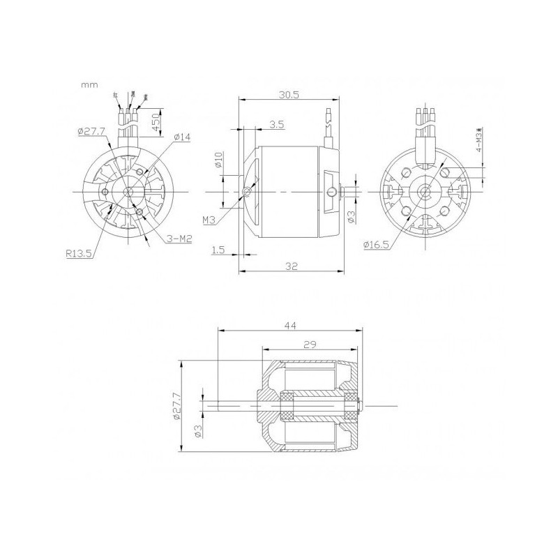 Elektromotor DM2215 KV750 Motor | Scientific-MHD