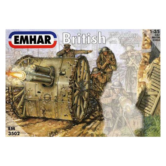 Figur und Soldat der britischen Artillerie 1:35 Erster Weltkrieg British Artillery Plastic Model Cannon Fass von 18 WWI1/35 | Scientific-MHD