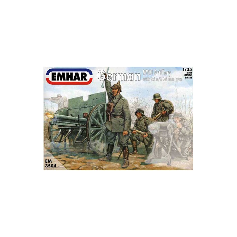 Deutsch Artillerie -Kunststoffmodell und Kanone 77 mm WWI1/35 | Scientific-MHD