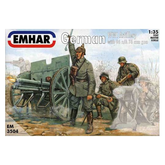 Deutsch Artillerie -Kunststoffmodell und Kanone 77 mm WWI1/35 | Scientific-MHD