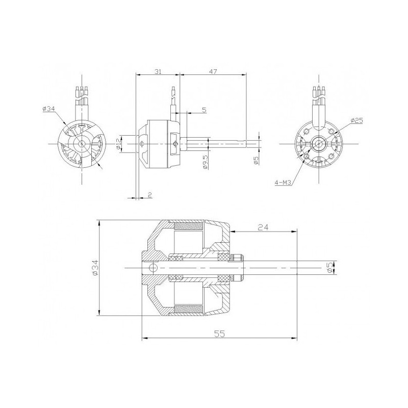 Elektromotor DM2610 KV1200 Motor | Scientific-MHD