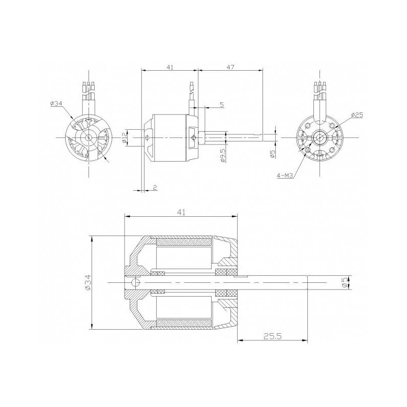 Elektromotor DM2620 KV1000 Motor | Scientific-MHD