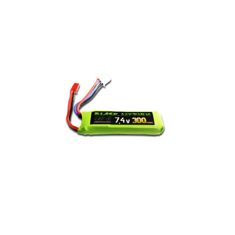 Lipo Bati für radio -kontrollierte Lipo Black Lithium 300mah 45c 2s | Scientific-MHD