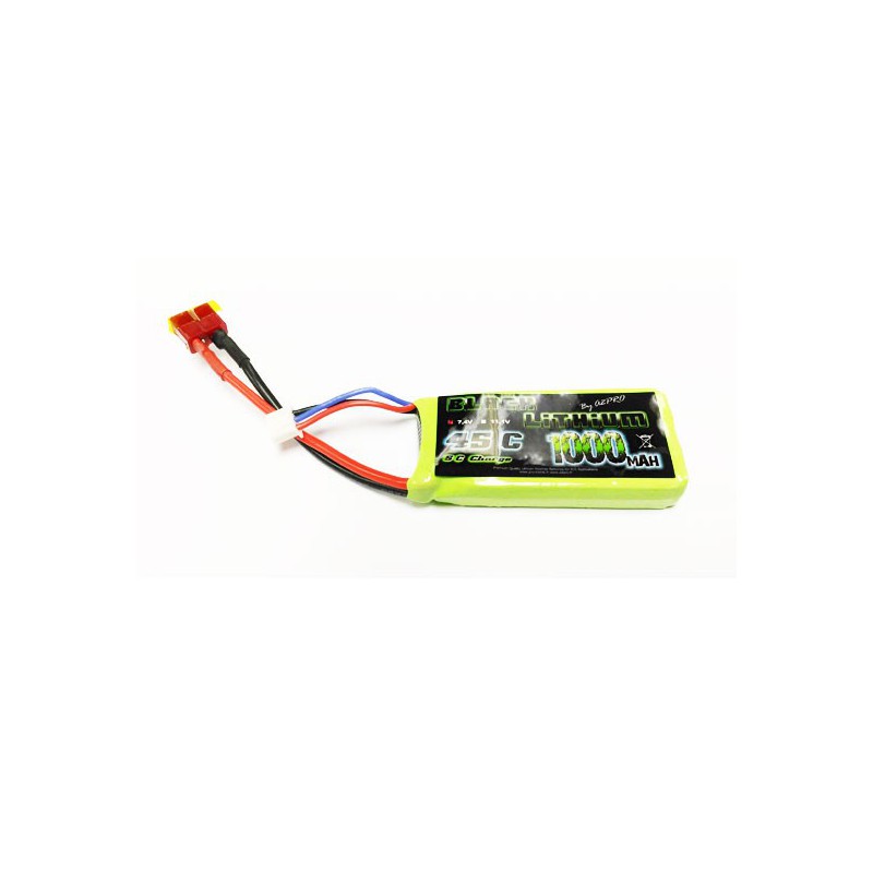 Lipo -Batterie für Funk -kontrollierte Lipo Black Lithium 1000mAh 45c 2s Dean | Scientific-MHD