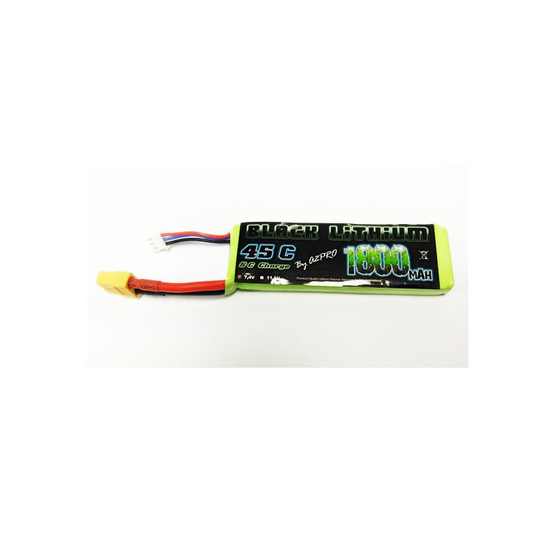 Lipo Bati für Radio -kontrollierte Lipo Black Lithium 1800mah 45c 2s | Scientific-MHD