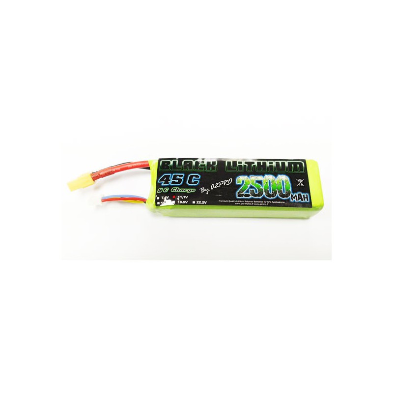 Lipo Bati für Radio -kontrollierte Lipo Black Lithium 2500mah 45c 3s | Scientific-MHD