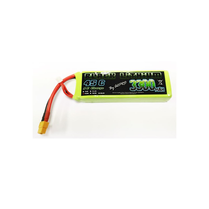Lipo -Batterie für Funk -kontrollierte Lipo Black Lithium 3300mah 45c 4s | Scientific-MHD