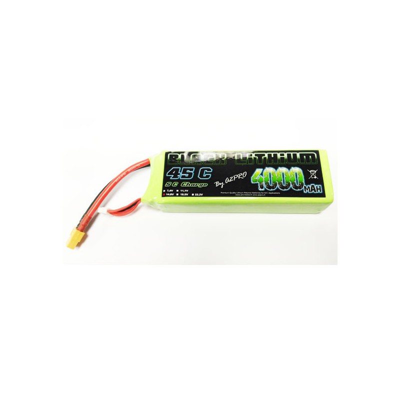Lipo Bati für Radio -kontrollierte Lipo Black Lithium 4000mah 45c 4s | Scientific-MHD
