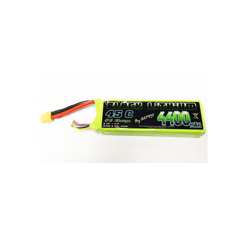 Lipo Bati für radio kontrollierte Lipo Black Lithium 4400mah 45c 3s | Scientific-MHD