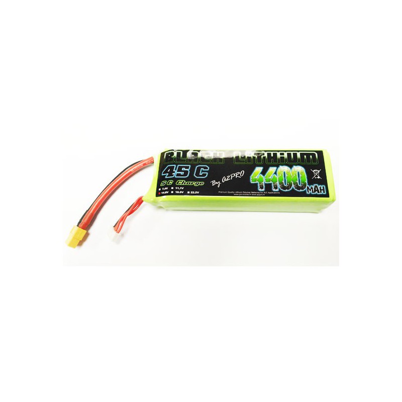 Lipo -Batterie für Radio -kontrollierte Lipo Black Lithium 4400mah 45c 4s | Scientific-MHD