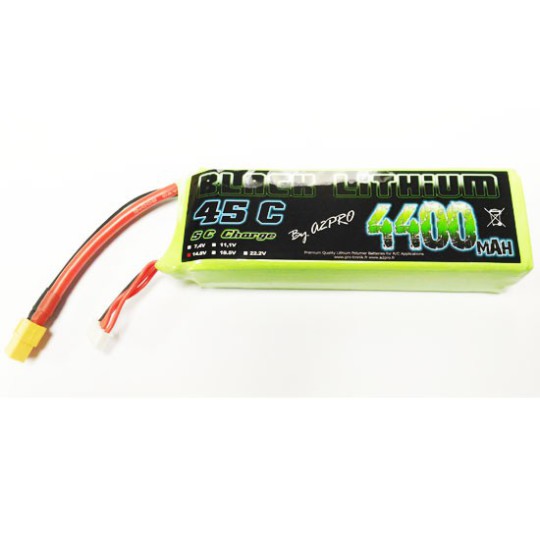 Lipo -Batterie für Radio -kontrollierte Lipo Black Lithium 4400mah 45c 4s | Scientific-MHD