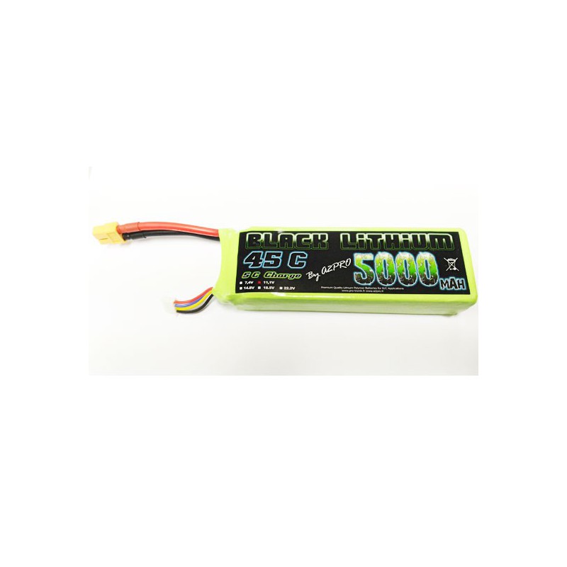 Lipo Bati für Radio -kontrollierte Lipo Black Lithium 5000mah 45c 3s | Scientific-MHD