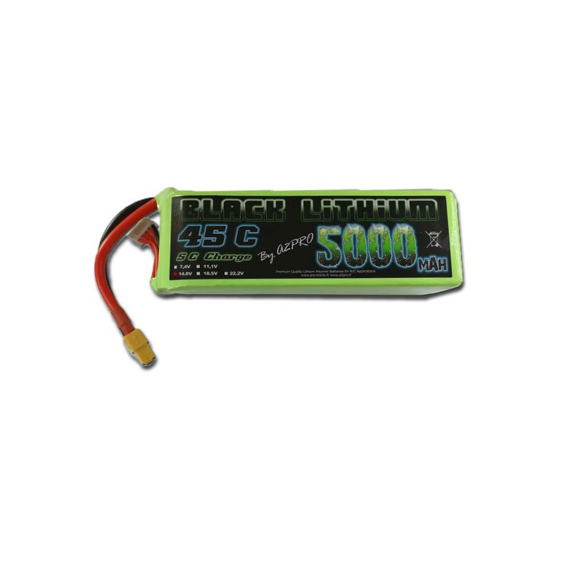 Lipo Bati für Radio -kontrollierte Lipo Black Lithium 5000mah 45c 4s | Scientific-MHD