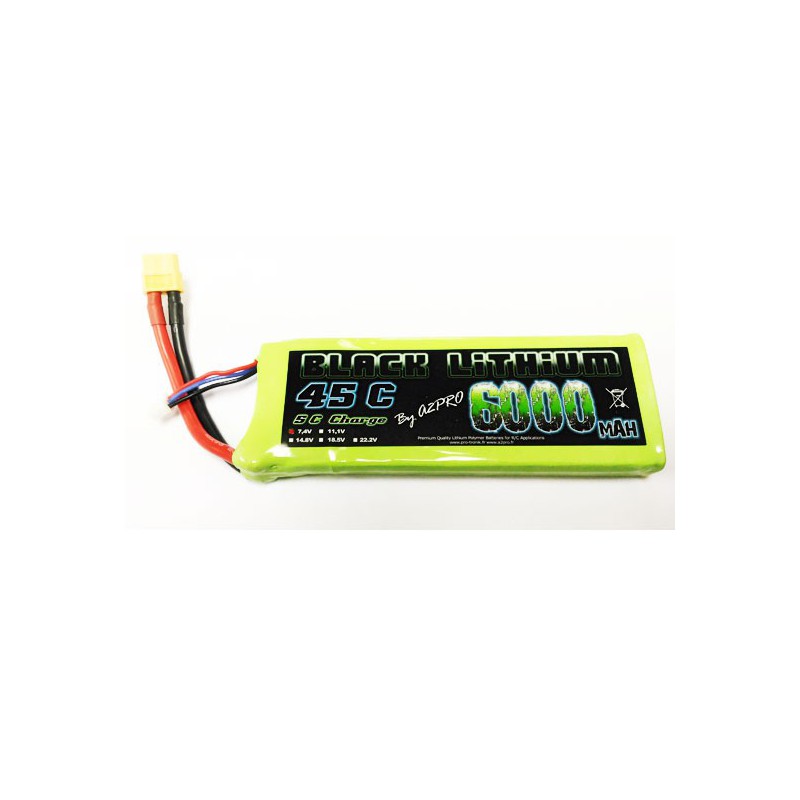 Lipo Bati für radio -kontrollierte Lipo Black Lithium 6000mAh 45c 2s | Scientific-MHD